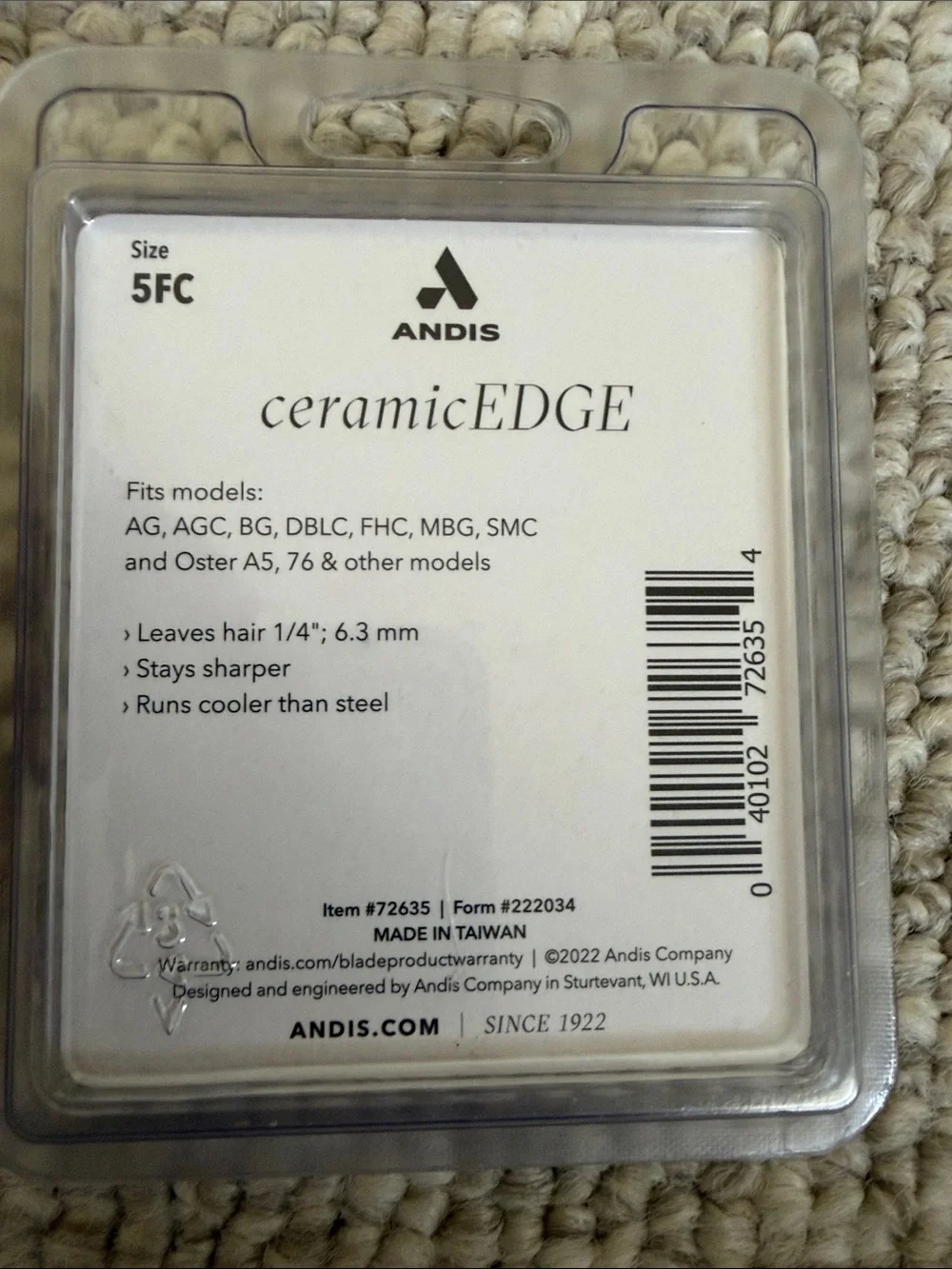 Andis CeramicEDGE 5FC Replacement Blade - Silver/Black